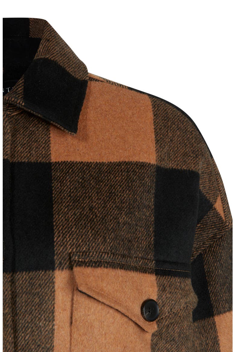 Luella Check Shirt Jacket, Alternate, color, BROWN/ BLACK
