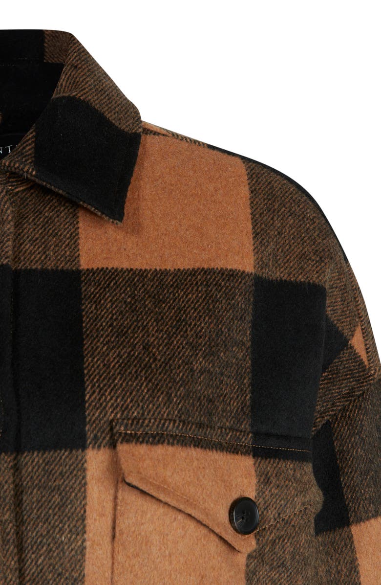 AllSaints Luella Check Shirt Jacket, Alternate, color, Brown/ Black