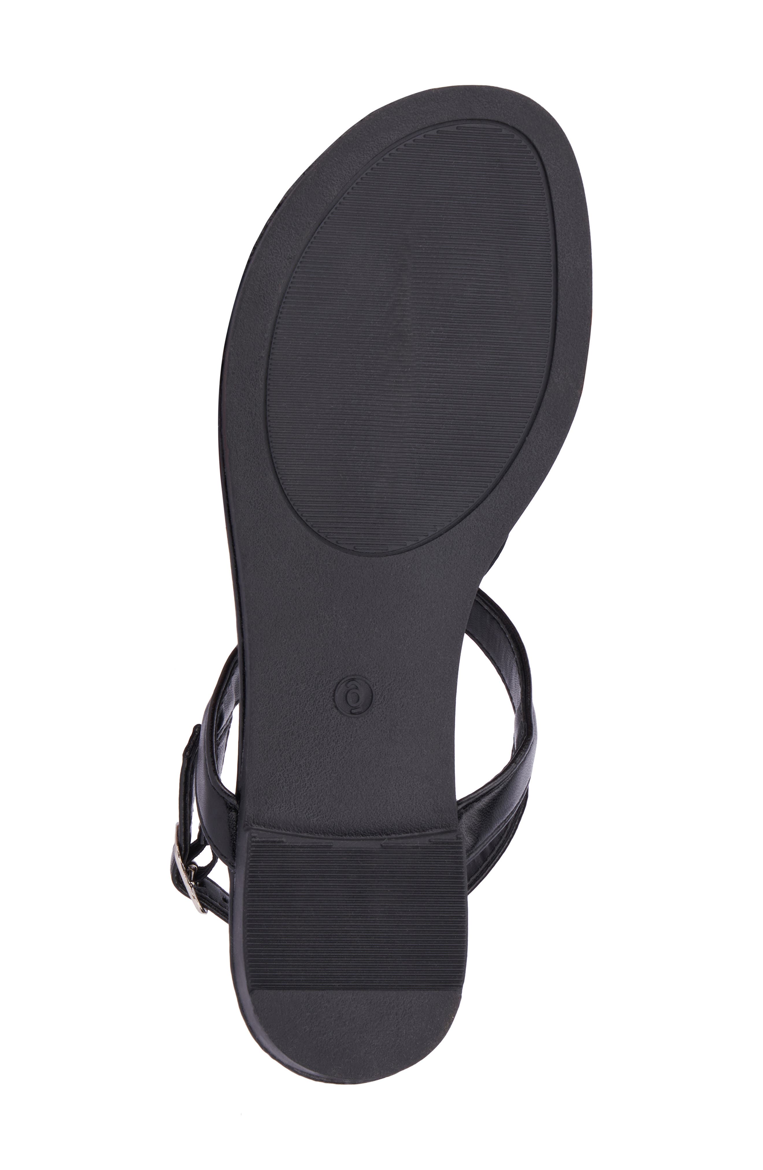 NEW YORK AND COMPANY Rosette Thong Sandal, Alternate, color, Black