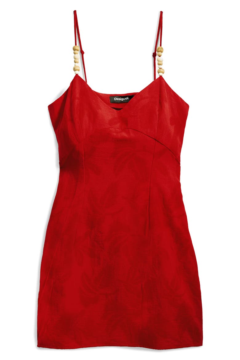 Floral Jacquard Minidress, Alternate, color, ORANGE RED