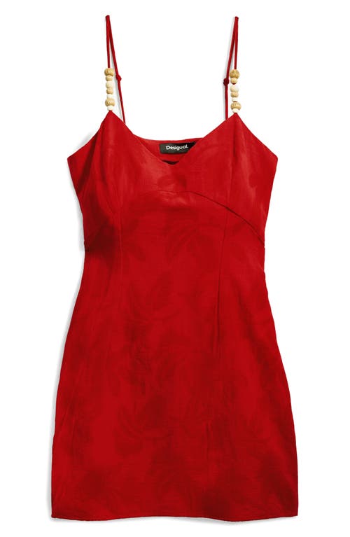 Desigual Floral Jacquard Minidress In Orange Red