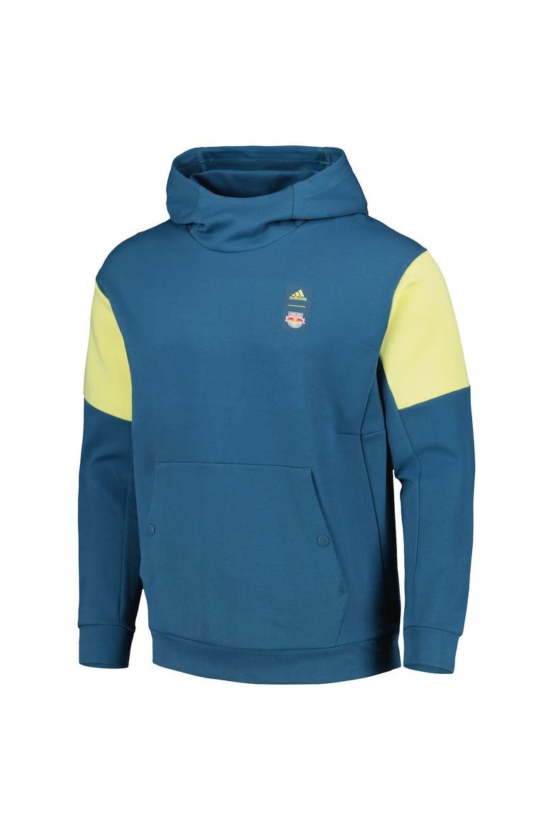 Men's adidas Blue New York Red Bulls 2023 Player Travel Pullover Hoodie, Alternate, color, Blue