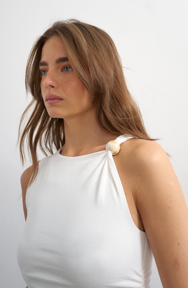 Topshop Knot Detail Beaded Tank, Alternate, color,