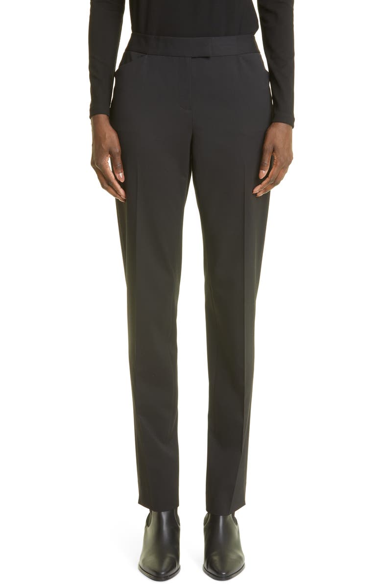 Lafayette 148 New York Irving Skinny Stretch Wool Pants, Main, color,