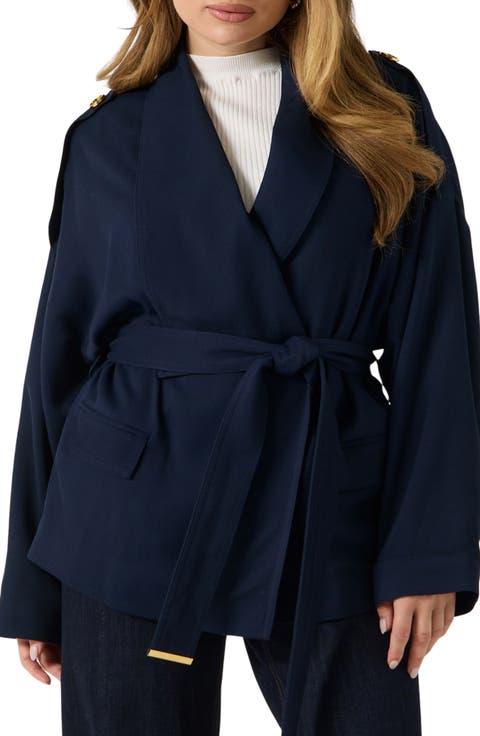 Abby Belted Wool Wrap Jacket
