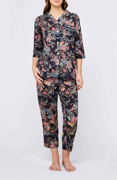 Layla Floral Crop Cotton Voile Pajamas