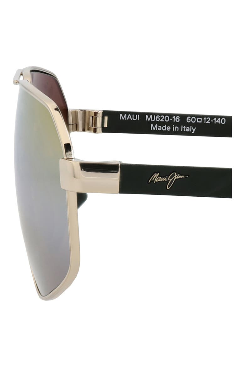 60mm Polarized Aviator Sunglasses, Alternate, color, GOLD GREEN GOLD