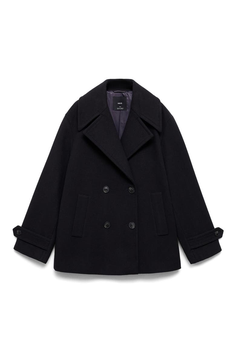 Double Breasted Coat, Alternate, color, DARK NAVY
