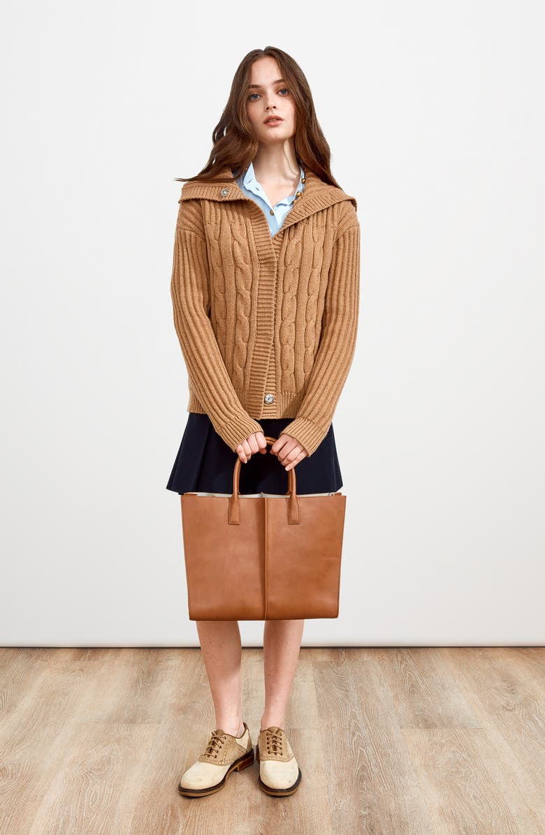 WE-AR4 The Industry Leather Tote, Alternate, color, Acorn