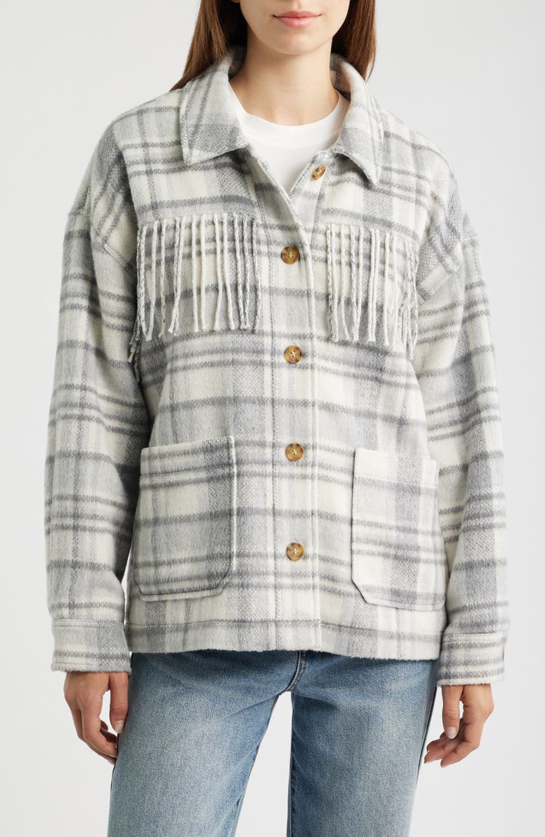 Thread & Supply Fringe Plaid Shacket, Alternate, color,