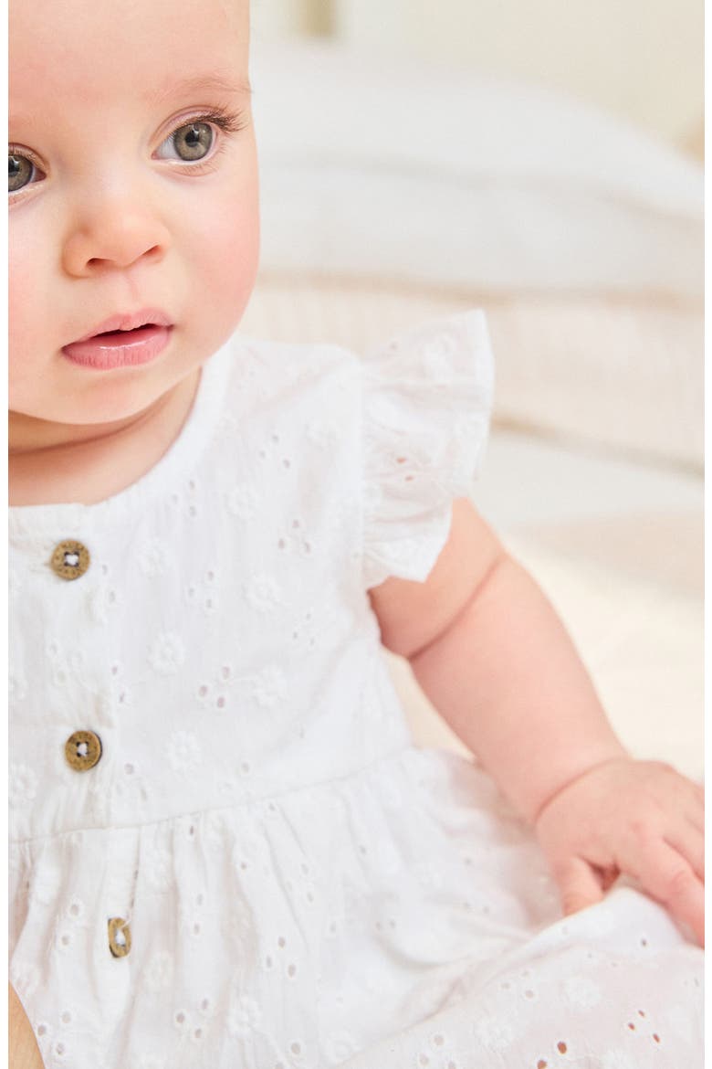 Cotton Eyelet Dress, Alternate, color, WHITE