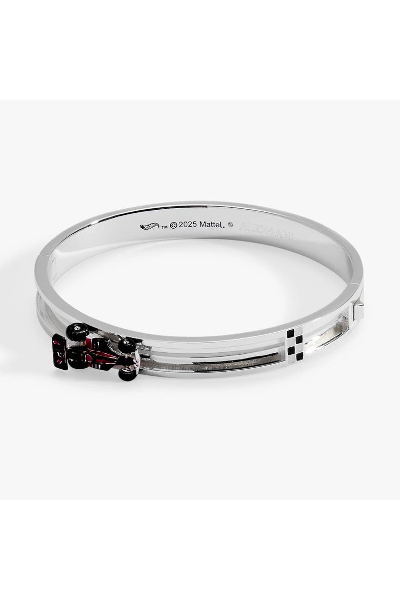 Hot Wheels Moveable Racecar Hinge Bangle, Alternate, color, Silver