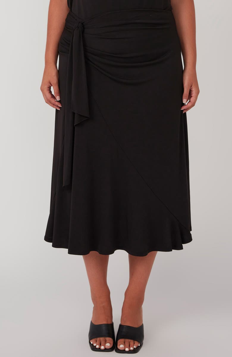 Estelle Octavia Waist Tie Skirt, Main, color, Black