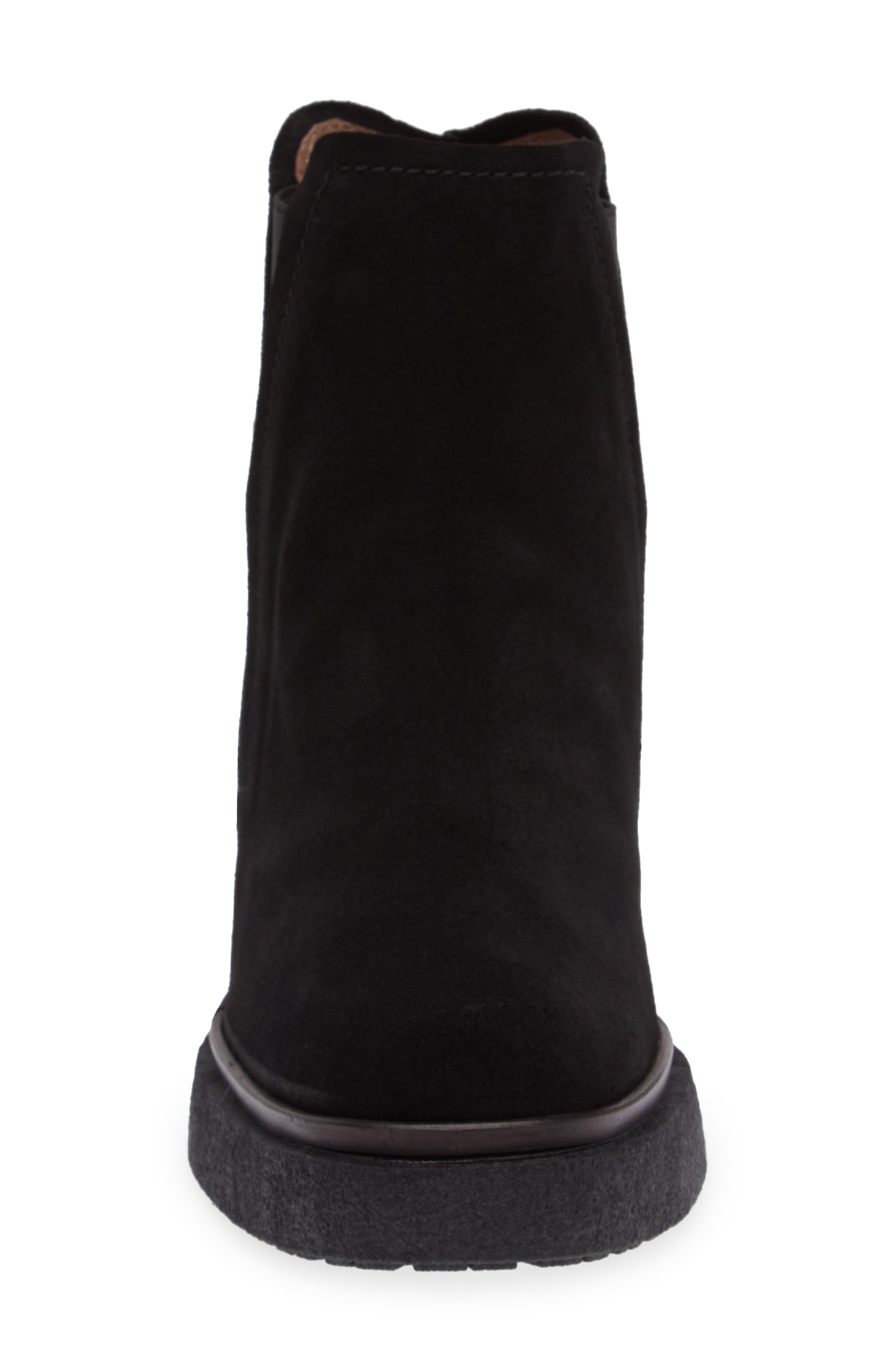 Wonders Platform Chelsea Boot, Alternate, color, Black Suede