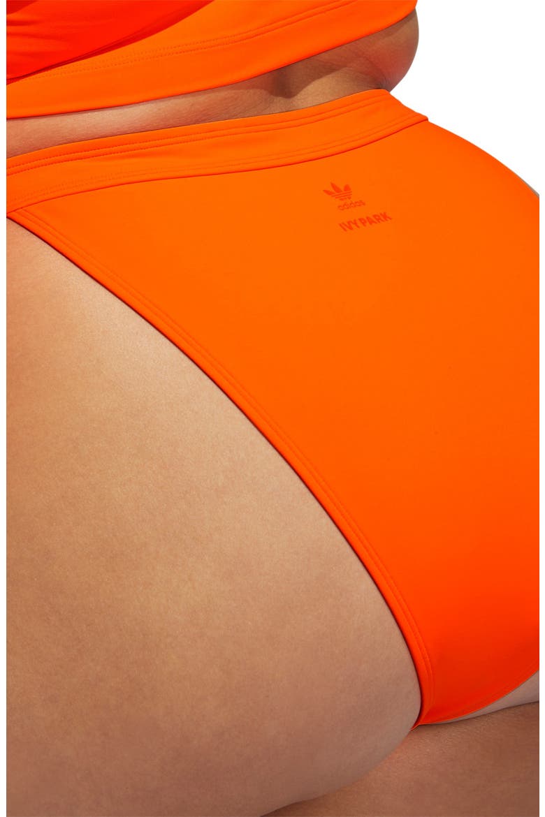 High Cut Bikini Bottoms, Alternate, color, SOLAR ORANGE/ WHITE