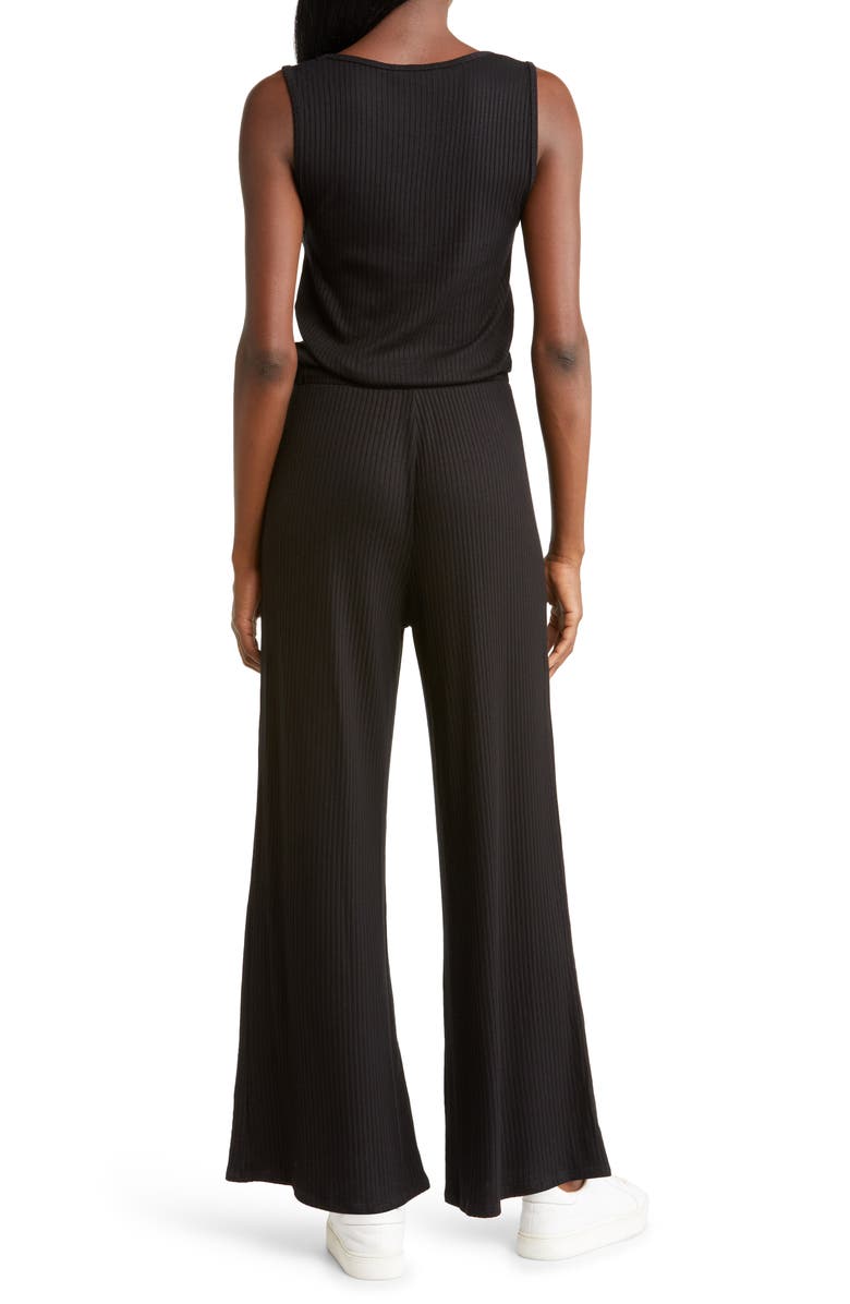Beyond Yoga Jetsetter Rib Jumpsuit, Alternate, color, Black