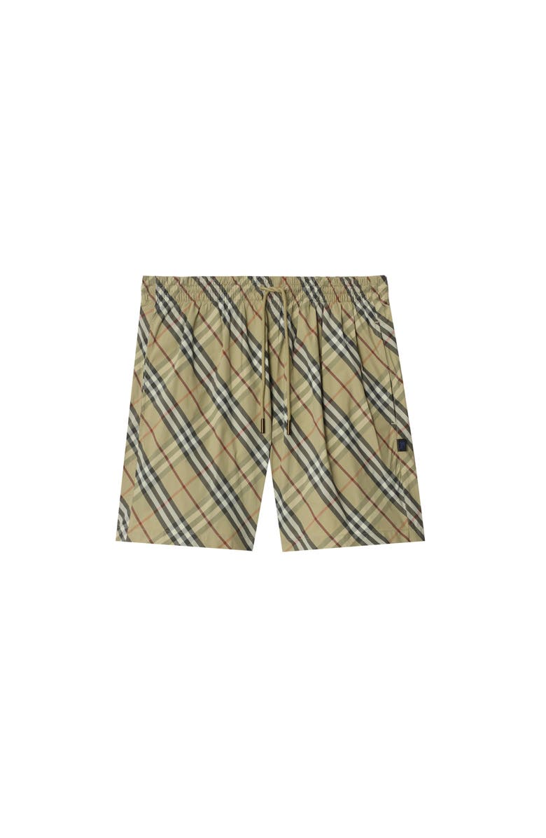 Burberry Check Swim Shorts, Main, color, Glade Green