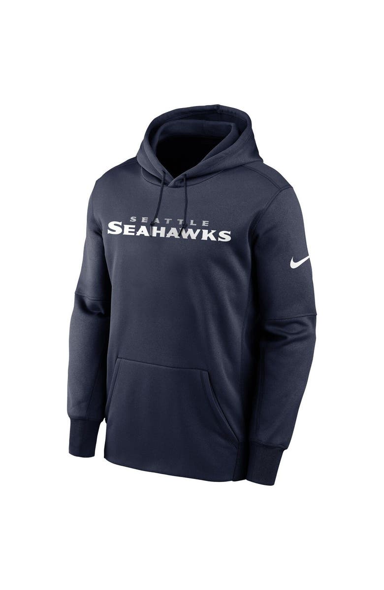 Nike Men's Nike College Navy Seattle Seahawks Fan Gear Wordmark Performance Pullover Hoodie, Alternate, color, 