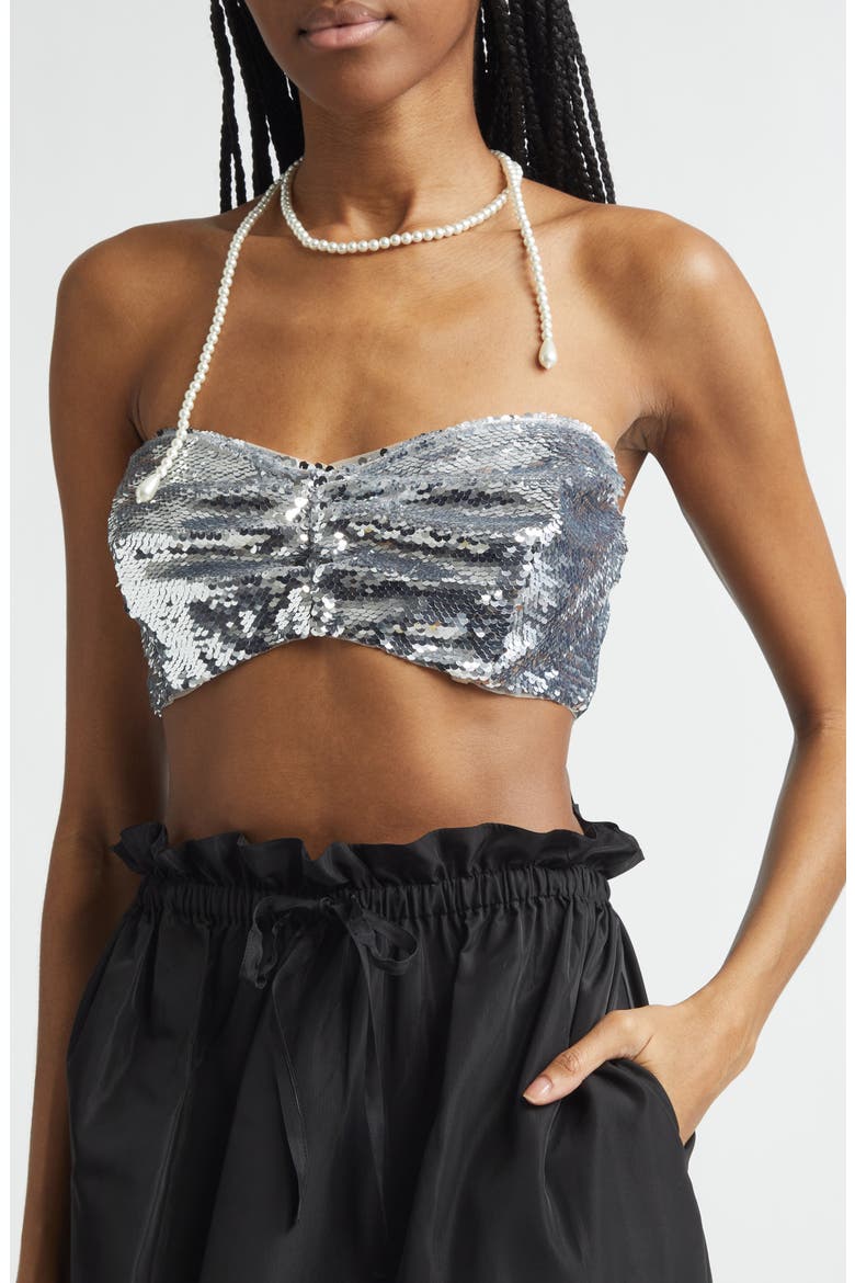 Sculpt Sequin Bandeau, Alternate, color, SILVER