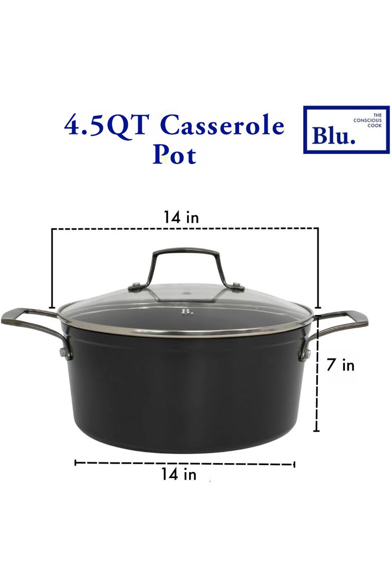 4.5QT Casserole Pot with Lid, Alternate, color, Black