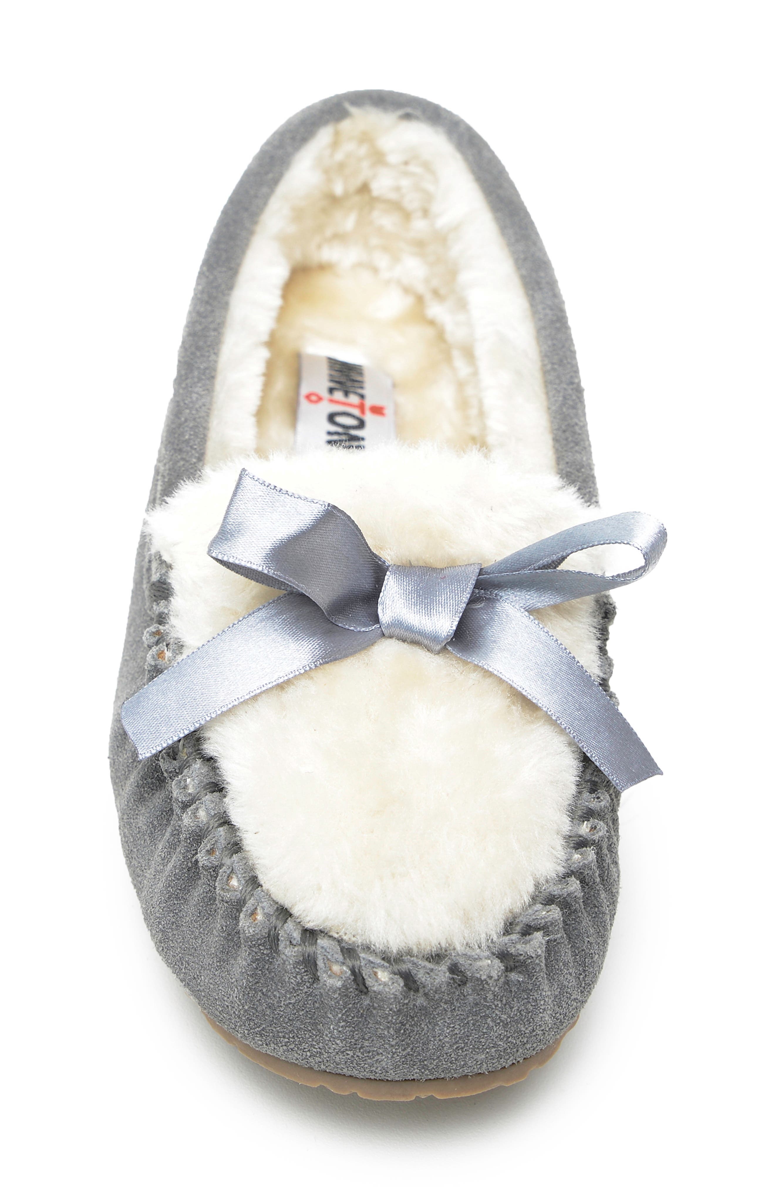 Cosi Faux Shearling Slipper, Alternate, color, GREY SUEDE