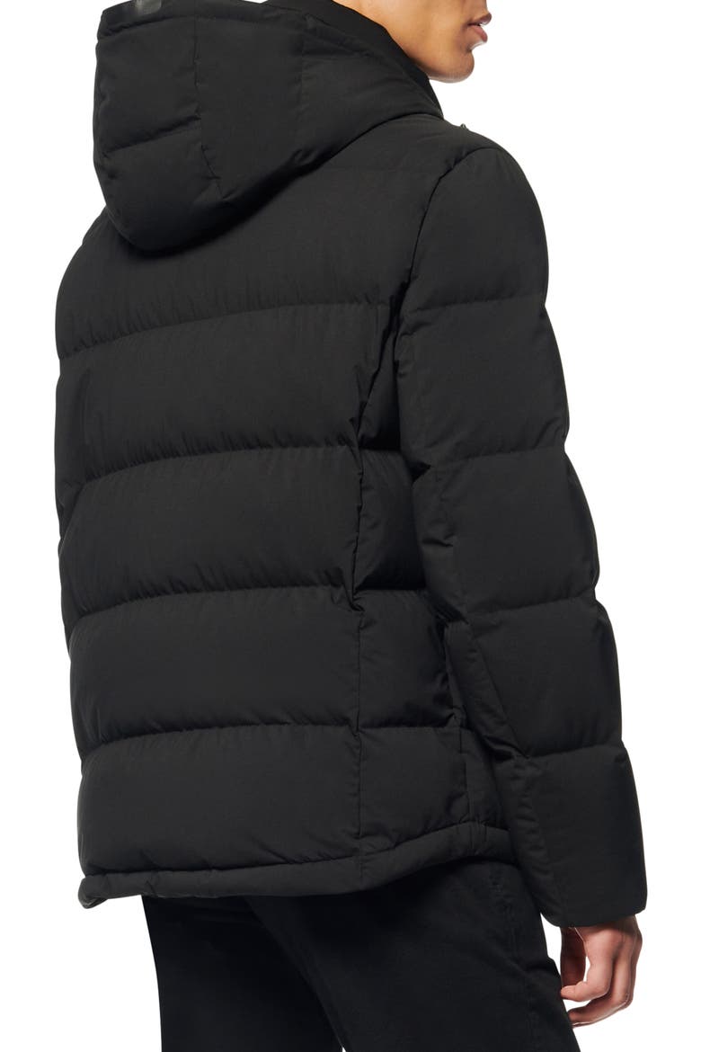 Tambos Quilted Down Coat, Alternate, color, BLACK
