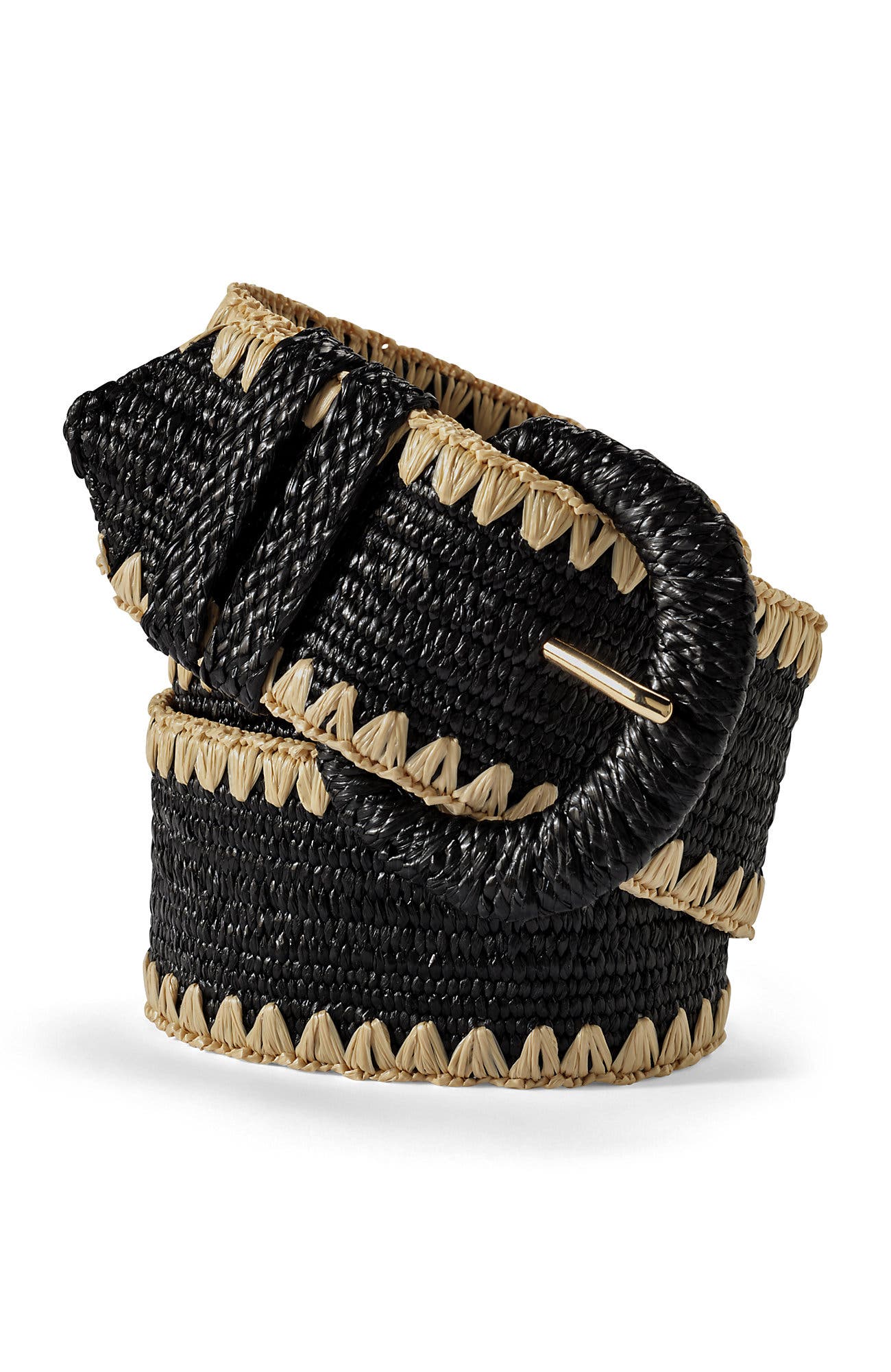 Lands' End Stretch Raffia Belt In Brown