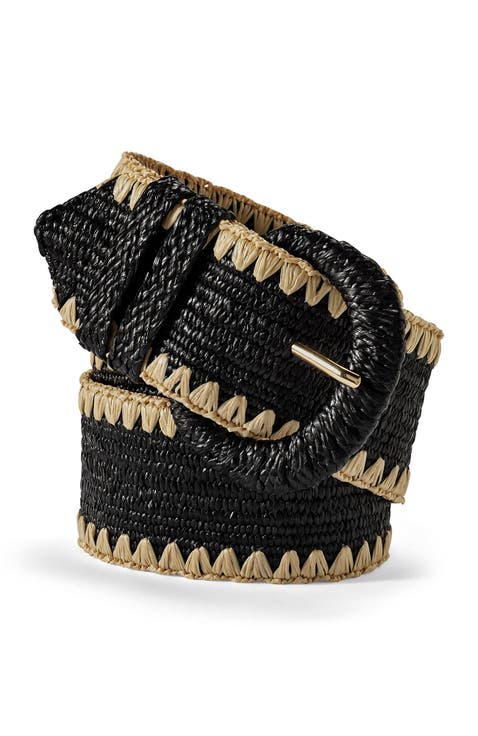 Stretch Raffia Belt