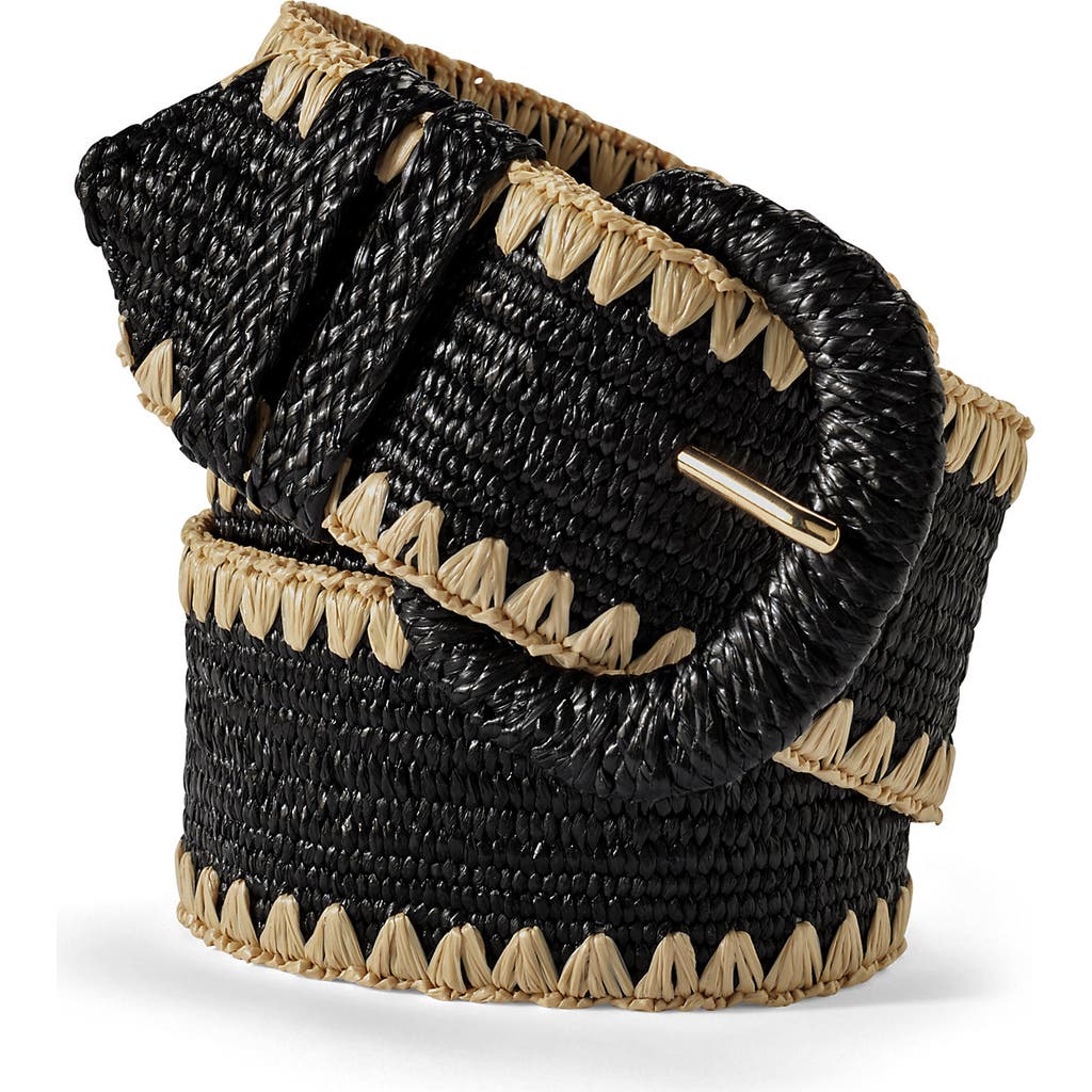 Lands' End Stretch Raffia Belt In Brown
