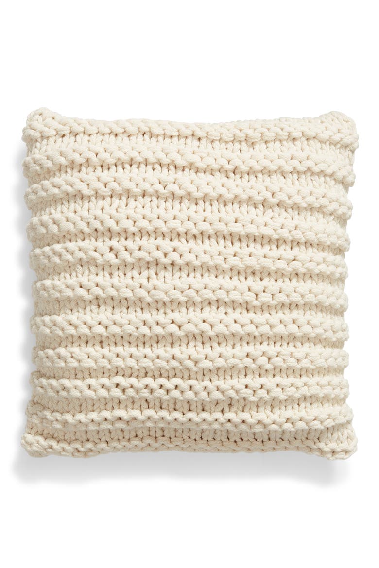 Chunky Knit Accent Pillow, Main, color, IVORY