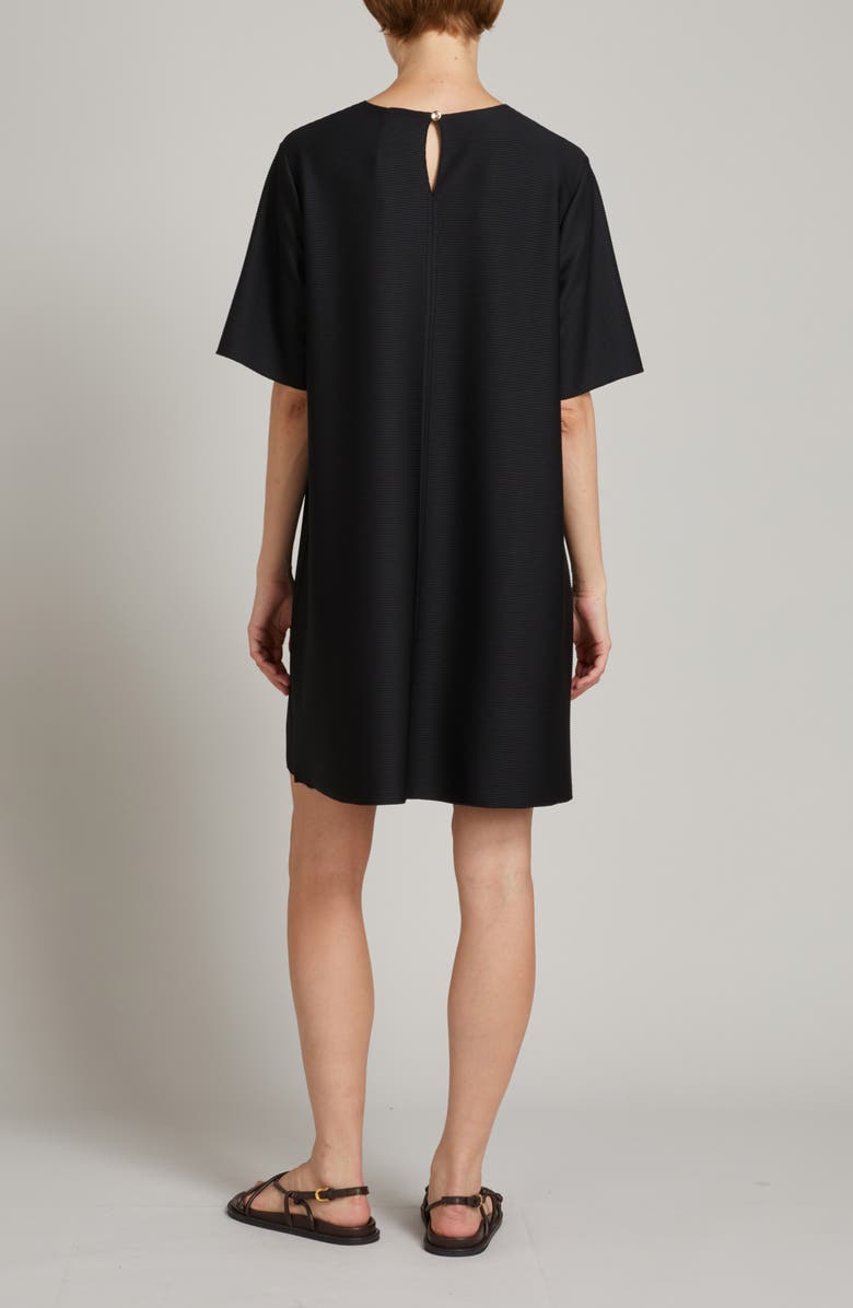 MM by Max Mara Zucca Short Sleeve Shift Dress, Alternate, color, Black