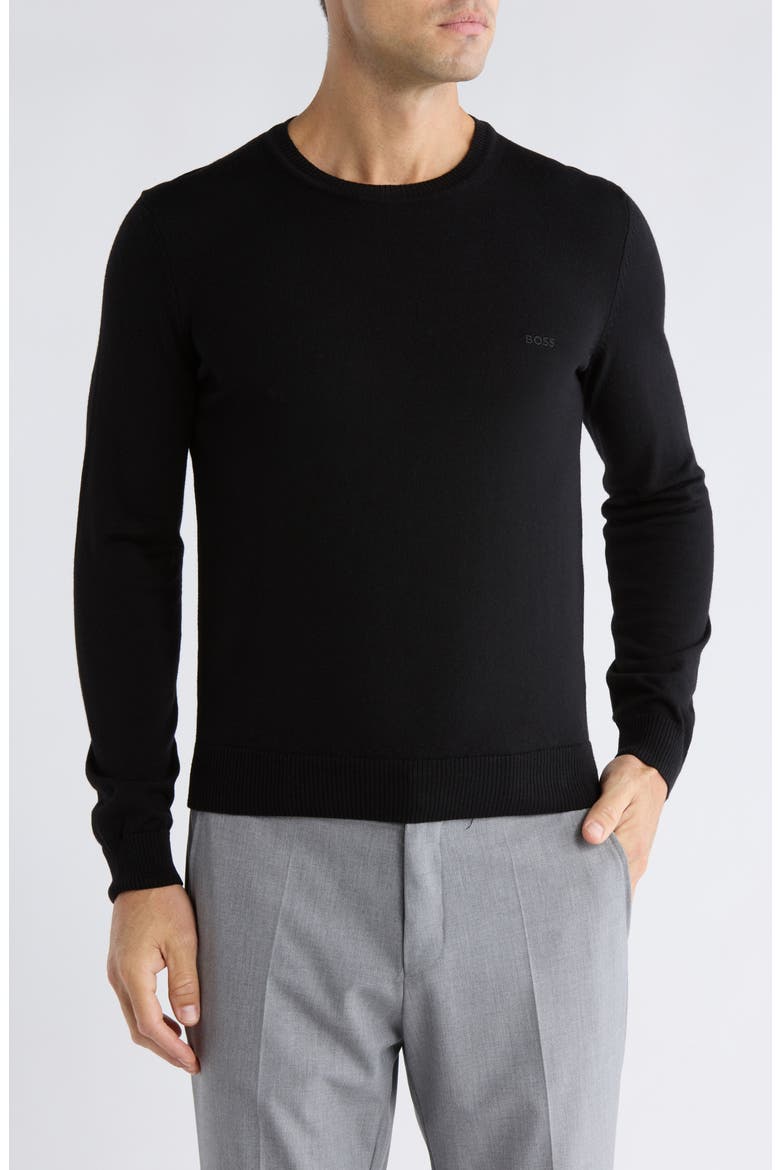 Bagritte Virgin Wool Sweater, Main, color, BLACK