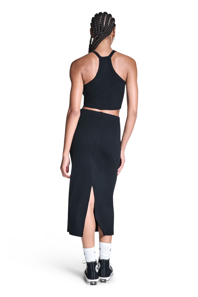 Box Star Midi Skirt, Alternate, color, CONVERSE BLACK
