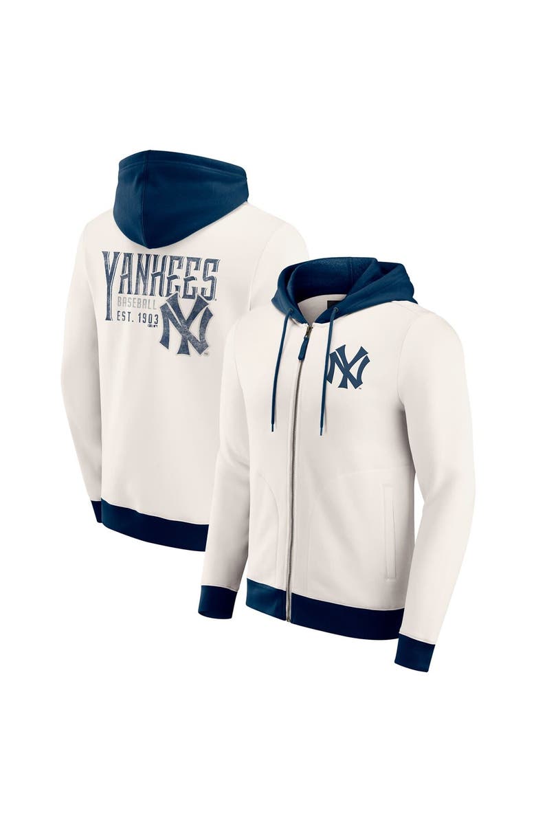 Darius Rucker Collection by Fanatics Men's Darius Rucker Collection by Fanatics  Cream New York Yankees Polar Fleece Full-Zip Hoodie, Main, color, Cream