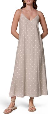 Donna Karan New York Polka Dot Linen Blend Dress
