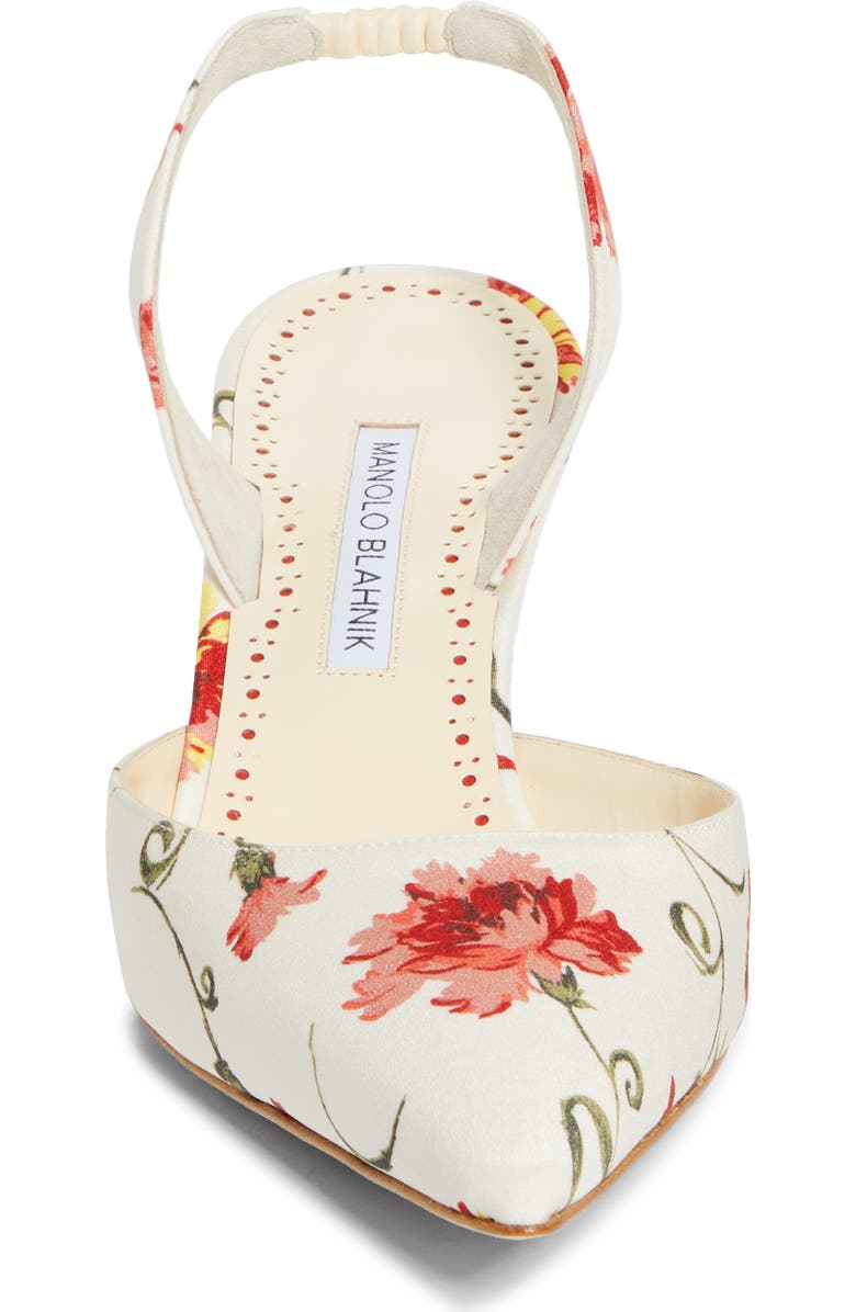 Manolo Blahnik Carolyne Floral Pointed Toe Slingback Pump, Alternate, color,