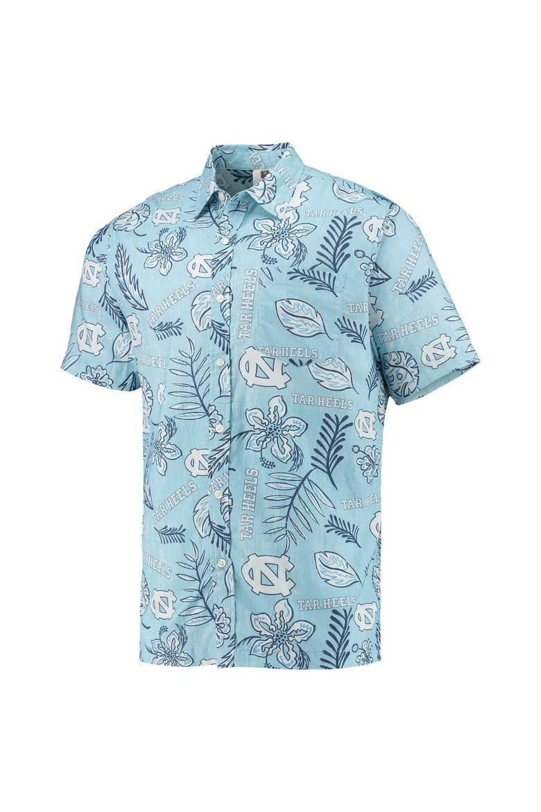 Men's Wes & Willy Carolina Blue North Carolina Tar Heels Vintage Floral Button-Up Shirt, Alternate, color, Light Blue