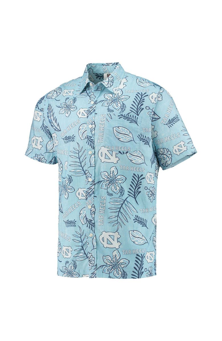 Wes & Willy Men's Wes & Willy Carolina Blue North Carolina Tar Heels Vintage Floral Button-Up Shirt, Alternate, color,