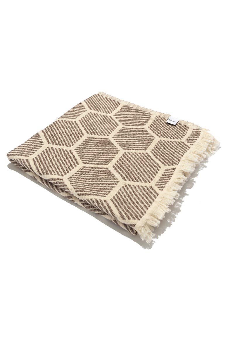 Hive Cotton Turkish Throw Blanket, Alternate, color, Brown