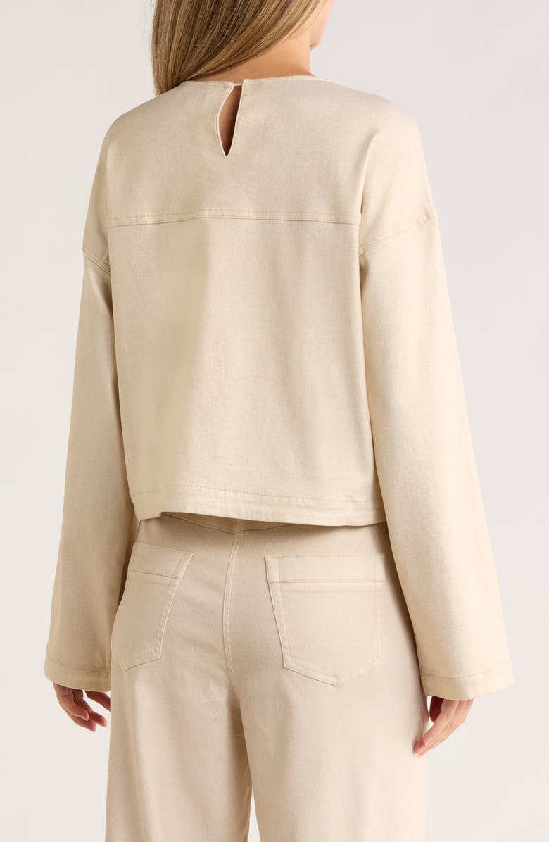 FRNCH High Winter Woven Top, Alternate, color, Champagne