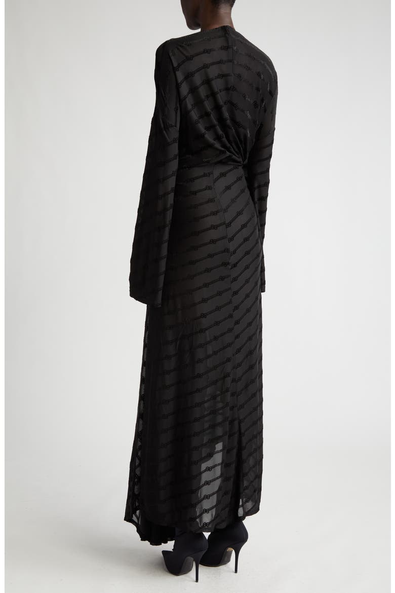 BB Tie Front Long Sleeve Dress, Alternate, color, BLACK