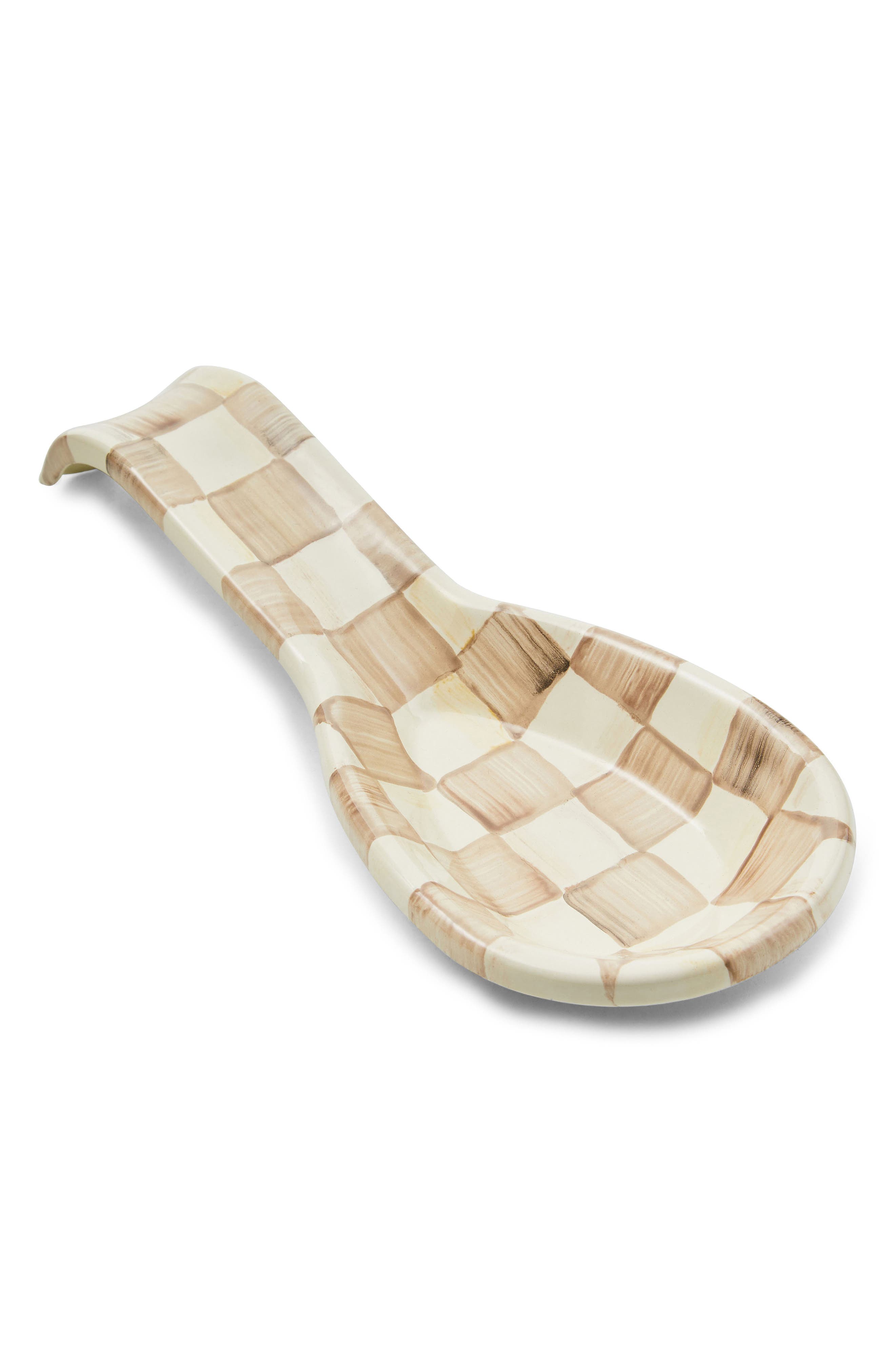 MACKENZIE CHILDS Mocha Check Spoon Rest - Mocha