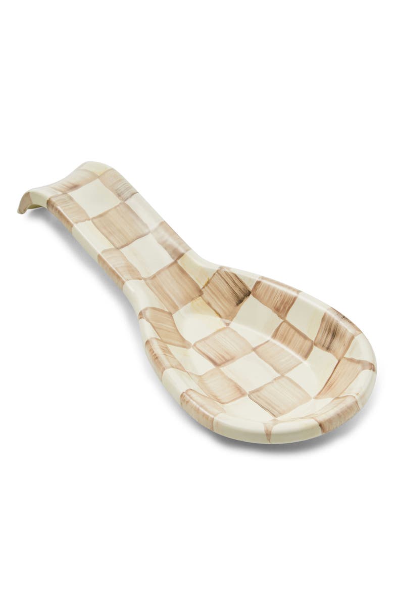 MACKENZIE CHILDS Mocha Check Spoon Rest, Main, color, Mocha