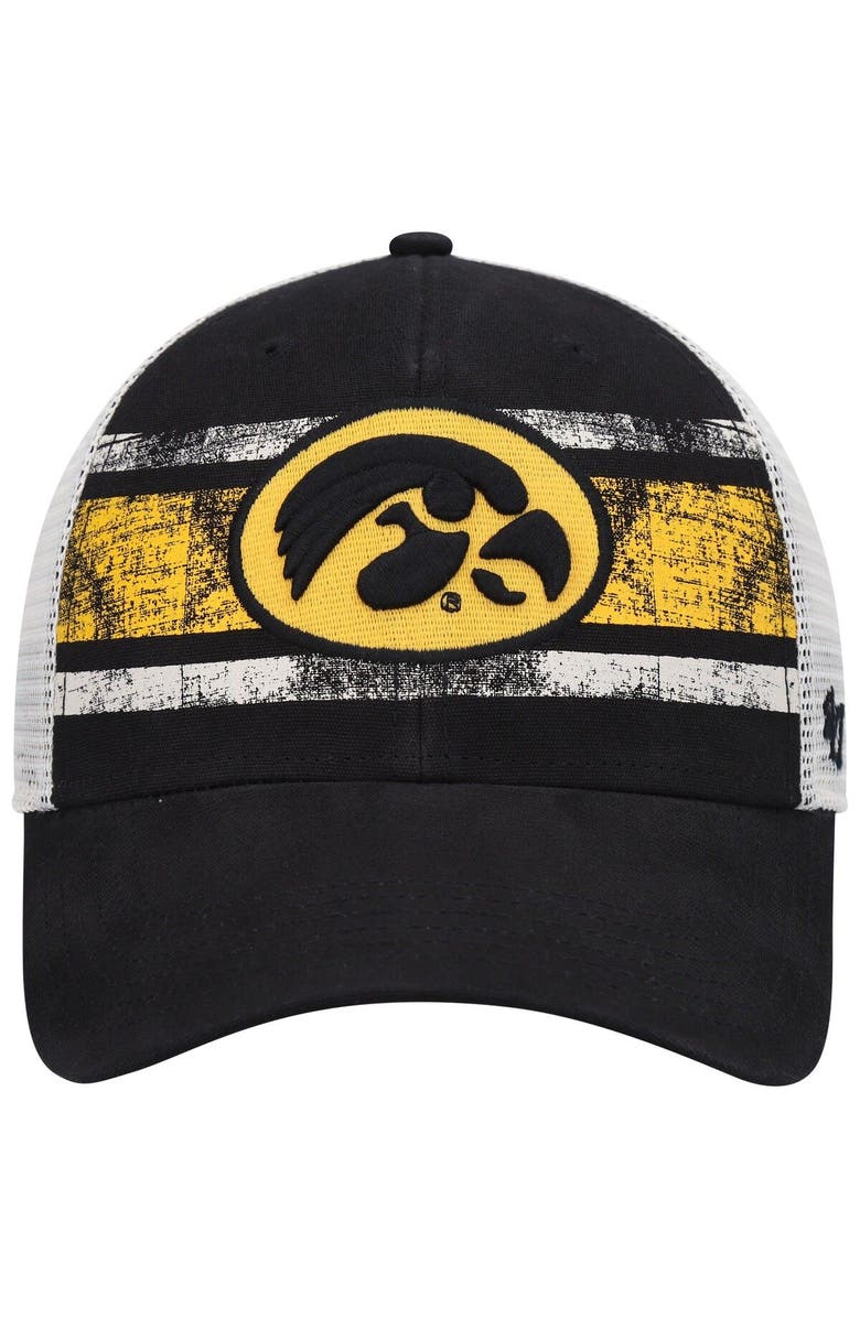 '47 Men's '47 Black/White Iowa Hawkeyes Interlude MVP Trucker Snapback Hat, Alternate, color, 
