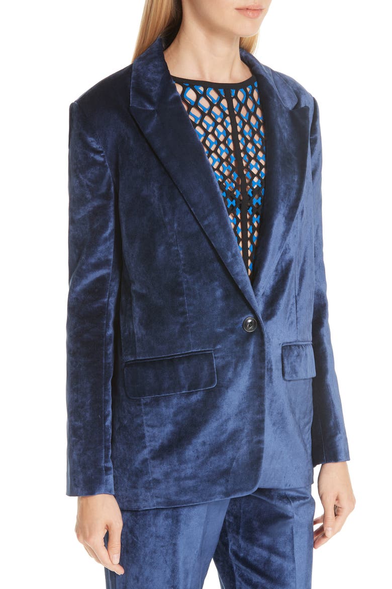 Monty Velvet Blazer, Alternate, color, DENIM BLUE
