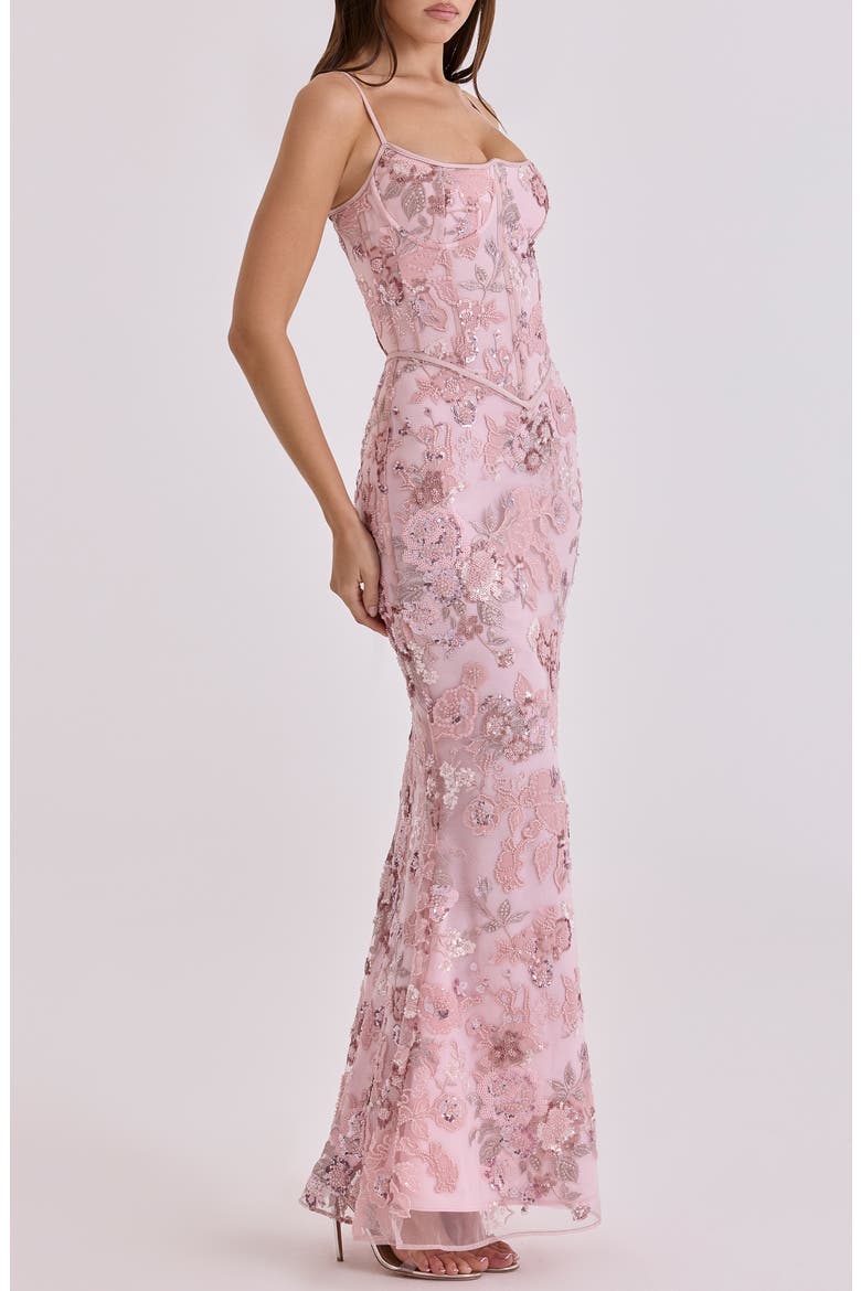 Naima Hand Beaded Gown, Alternate, color, PINK