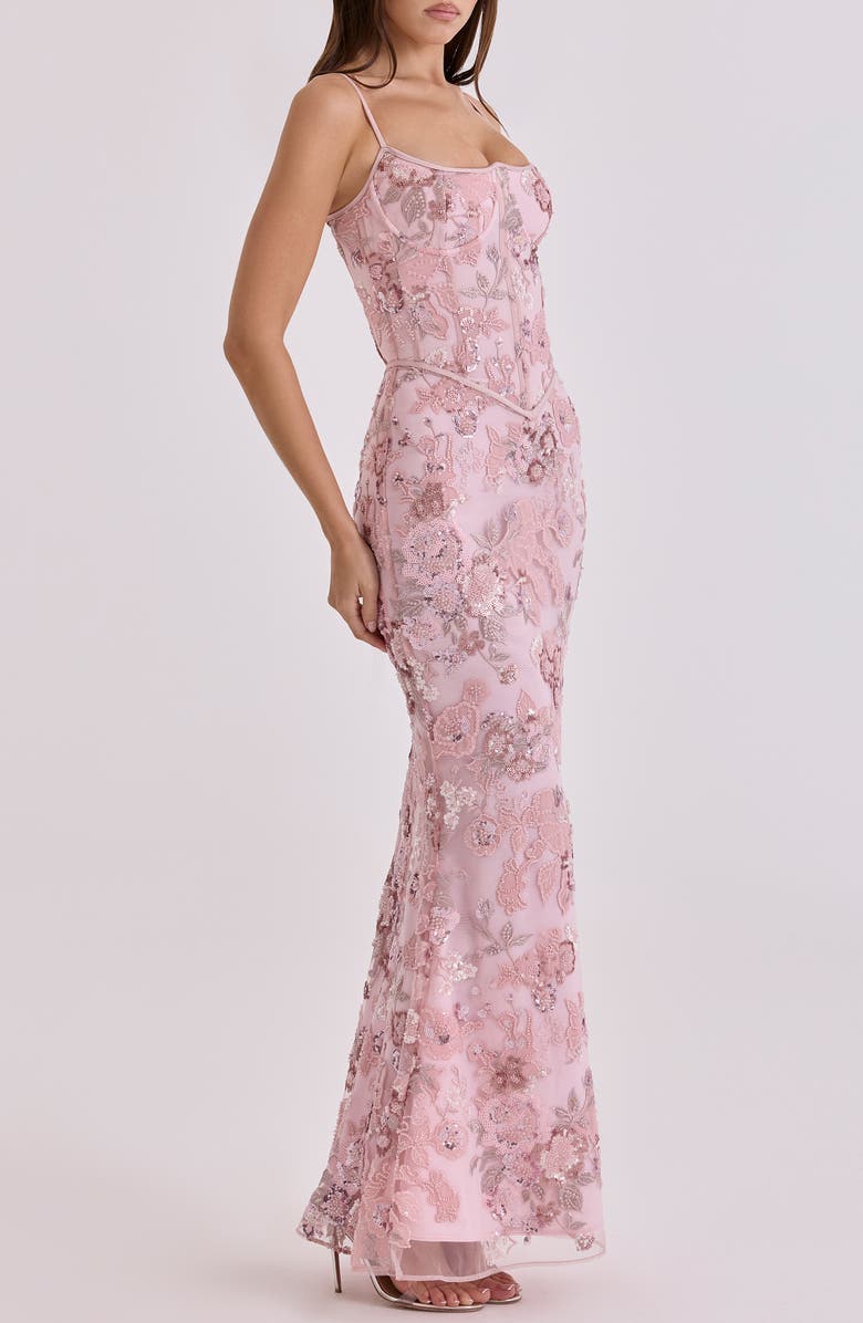 HOUSE OF CB Naima Hand Beaded Gown, Alternate, color, Pink