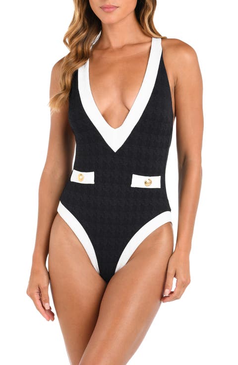 Lisa Colorblock Plunge One-Piece Swimsuit