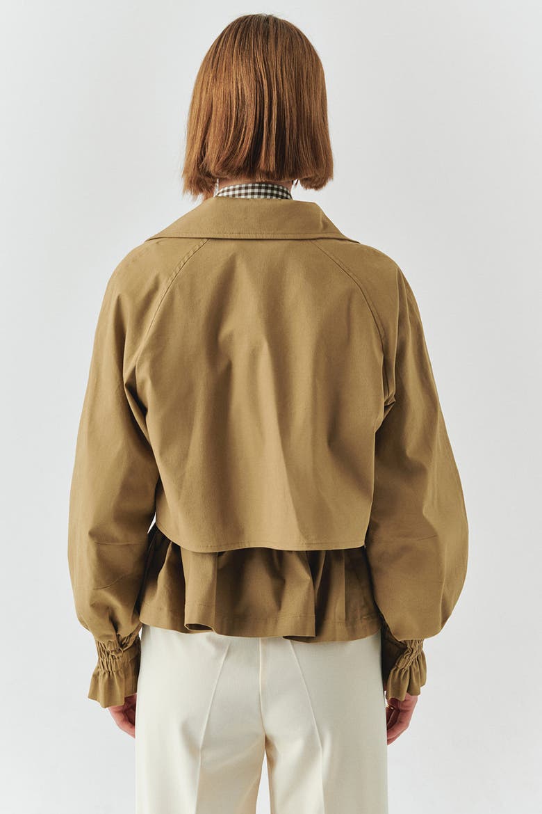 Yareli Shirt Collar Cotton Jacket, Alternate, color, CAMEL