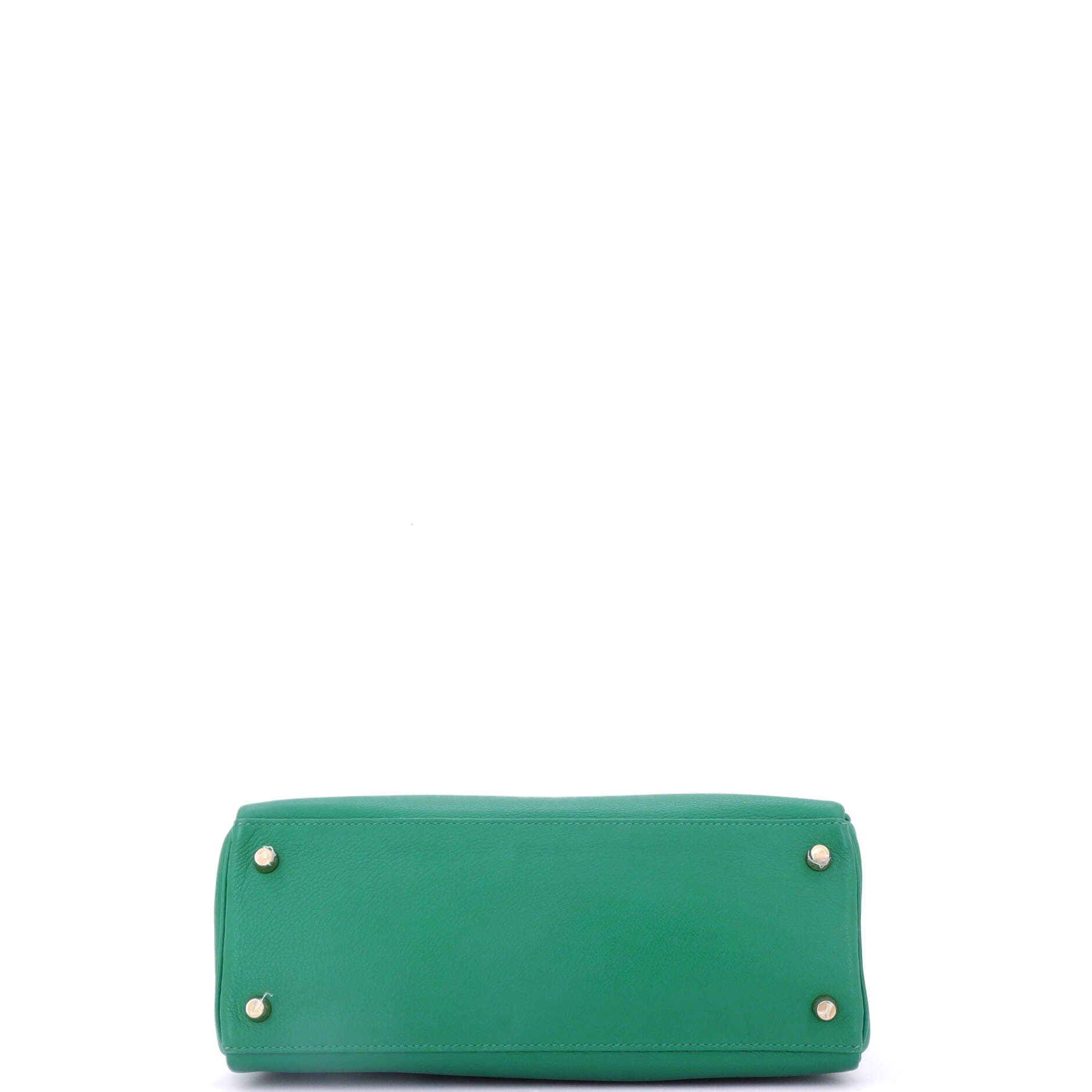 Pre-Owned Hermes Kelly Handbag Green Evercolor with Gold Hardware 28, Alternate, color, 